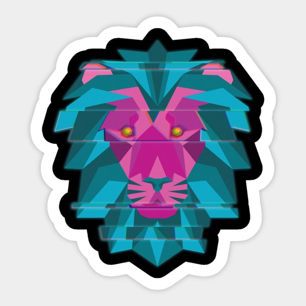 Lion (WILD GLITCH) Sticker by Nidavellir